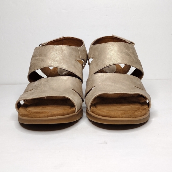 Euro By Soft Sadra Women's Gold Open Toe Comfort Wedge Sandals - Picture 5 of 15